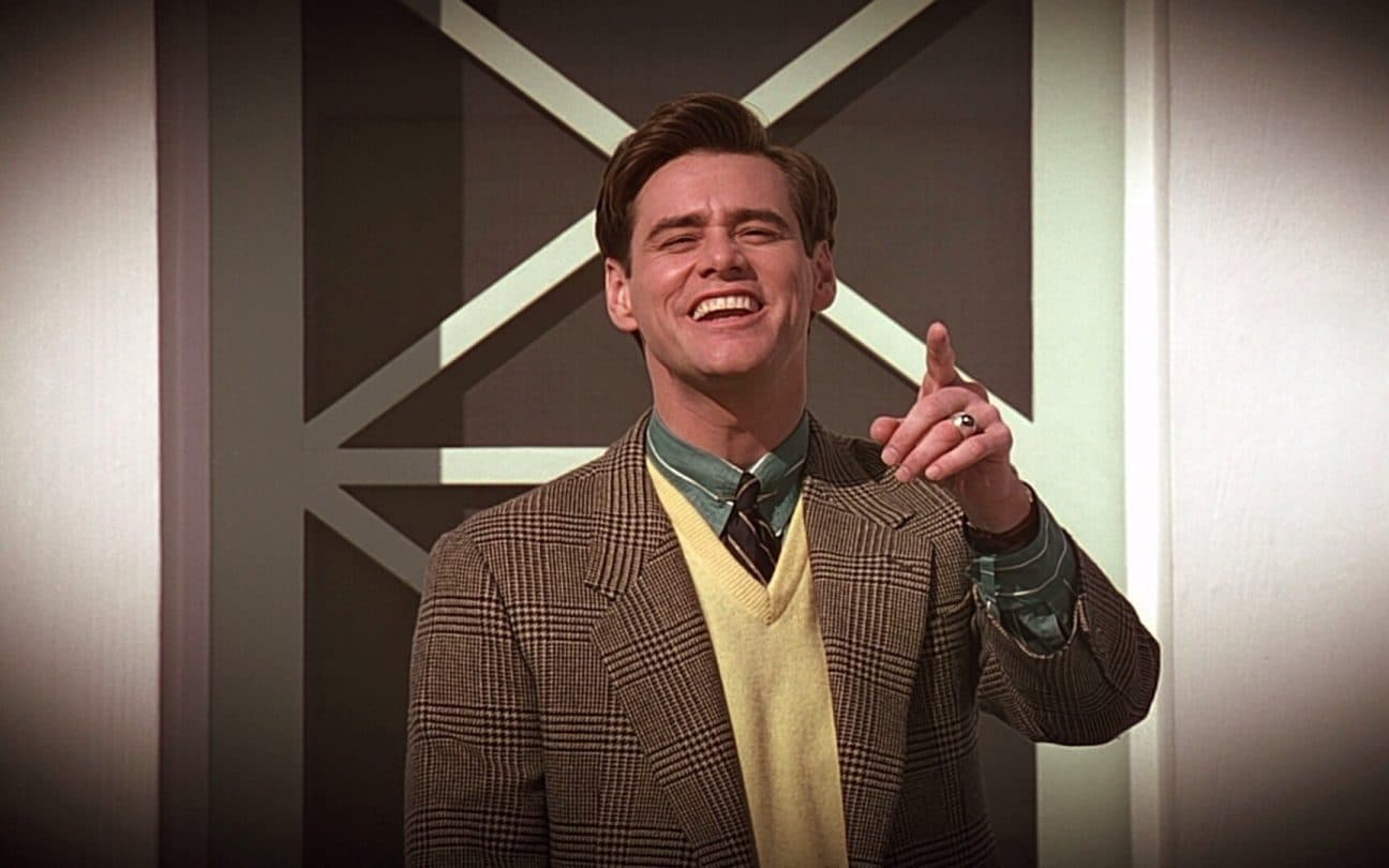 Jim Carrey em cena de O Show de Truman