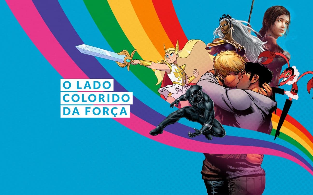 Montagem com personagens nerds da comunidade LGBTQIA+
