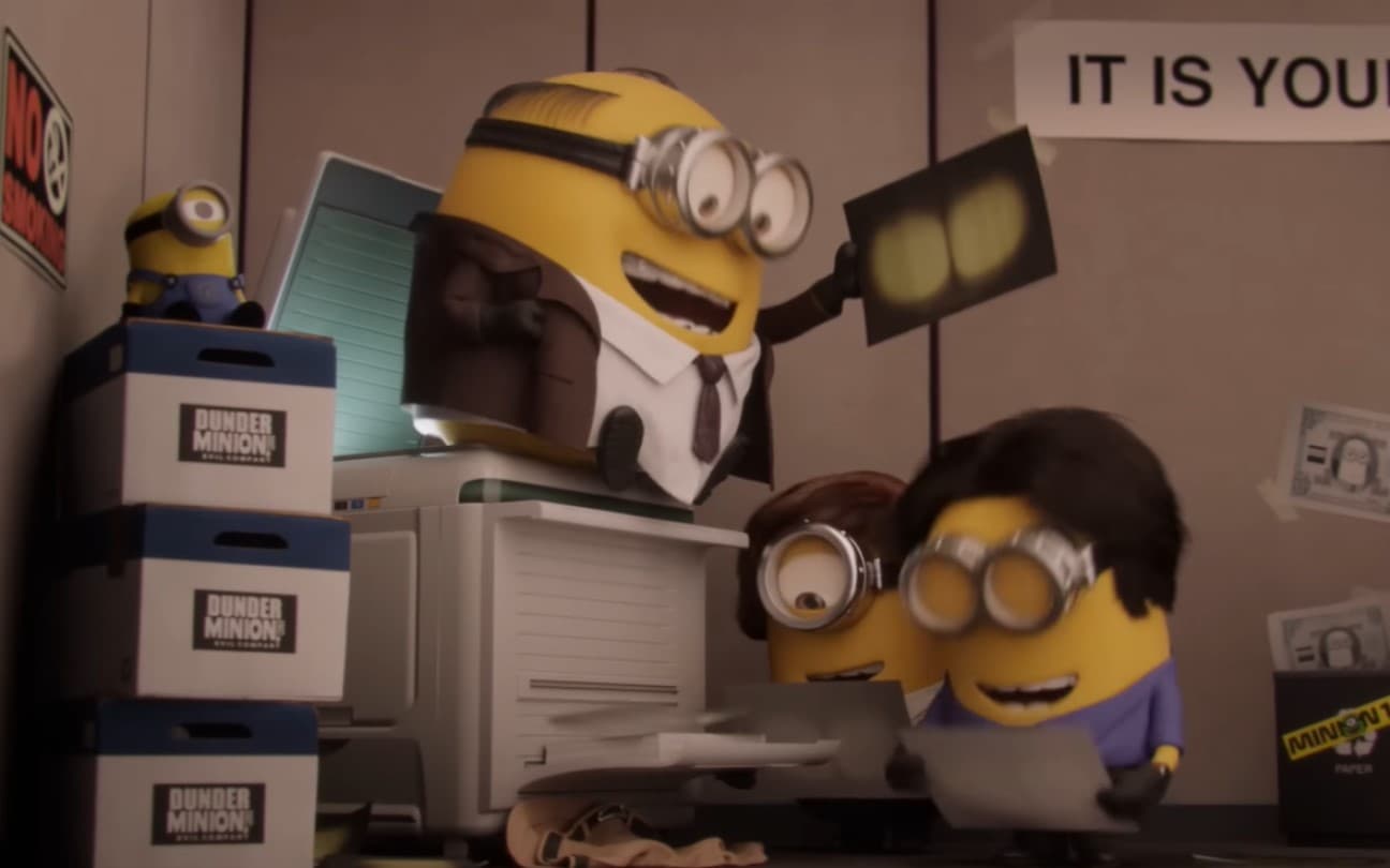 Os Minions em crossover com The Office