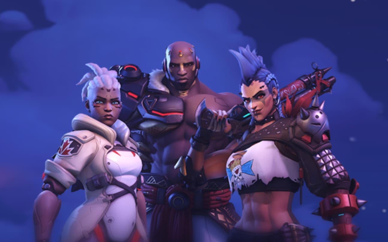 Soujorn, Doomfist e Junker Queen em Overwatch 2