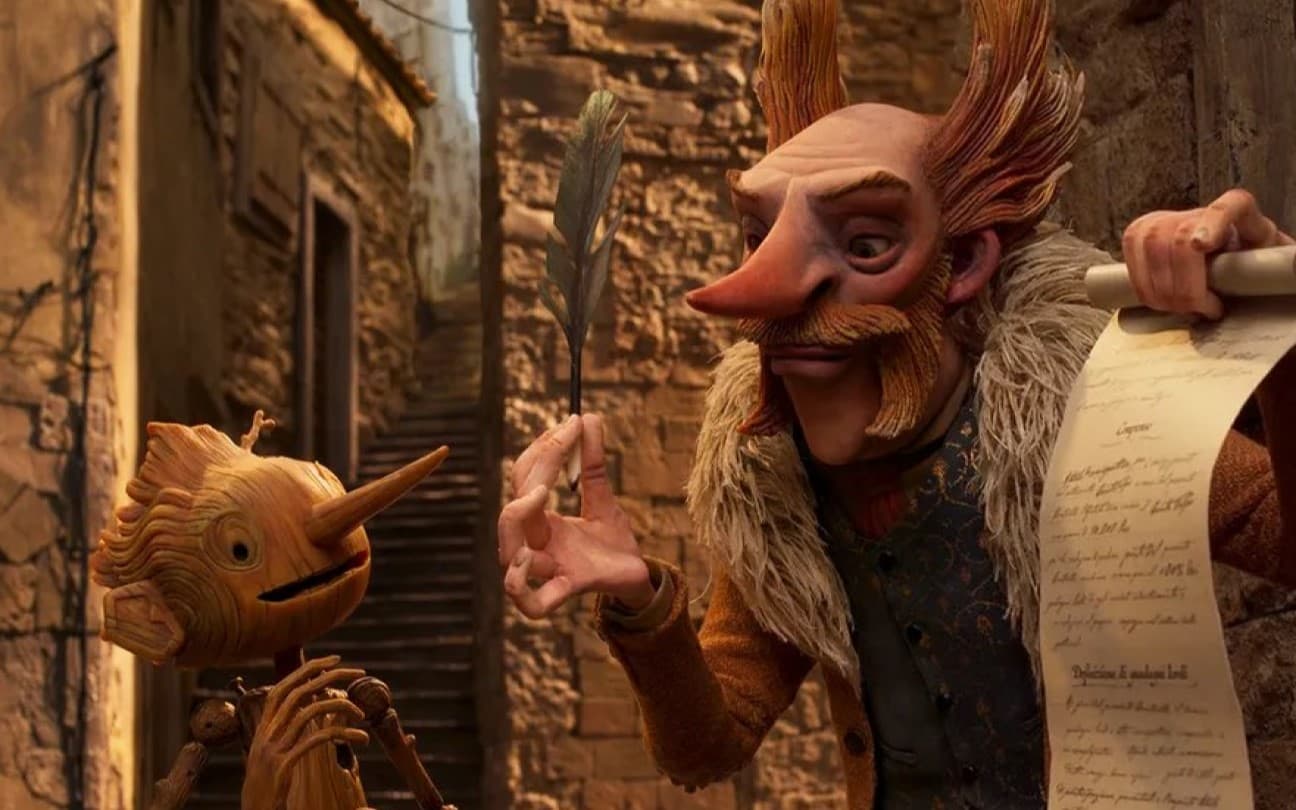 Pinóquio e Volpe em cena de Pinocchio
