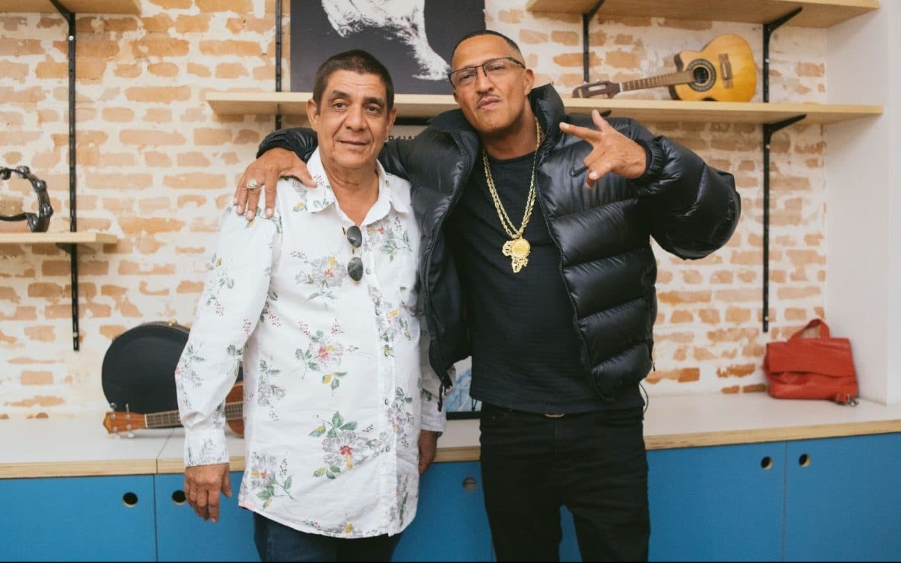 Mano Brown e Zeca Pagodinho na gravação do Mano a Mano