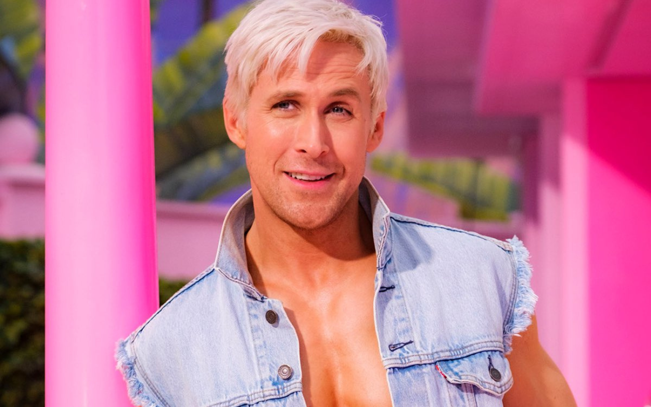 Ryan Gosling caracterizado de Ken