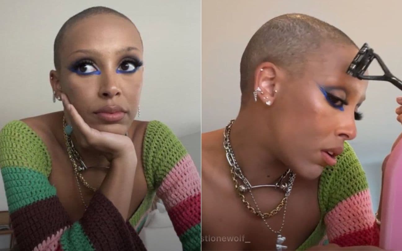 Doja Cat raspando o cabelo