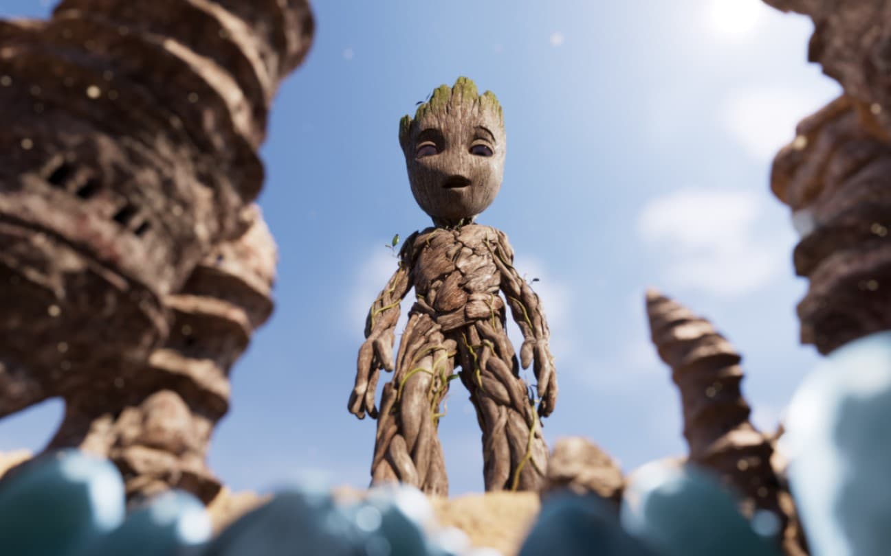Membro dos Guardiões da Galáxia em cena de Eu Sou Groot