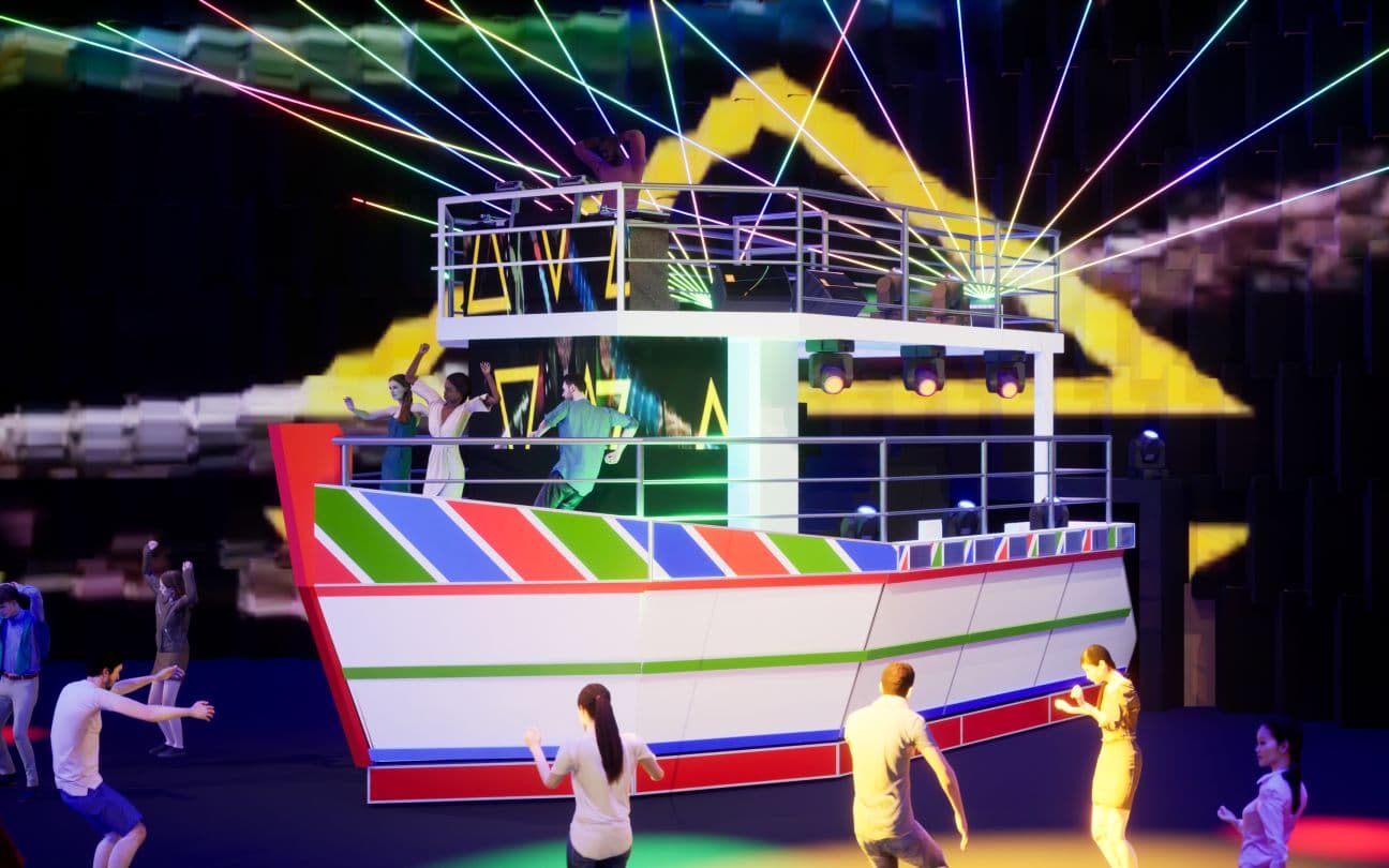 Aparelhagem de navio no espaço Nave