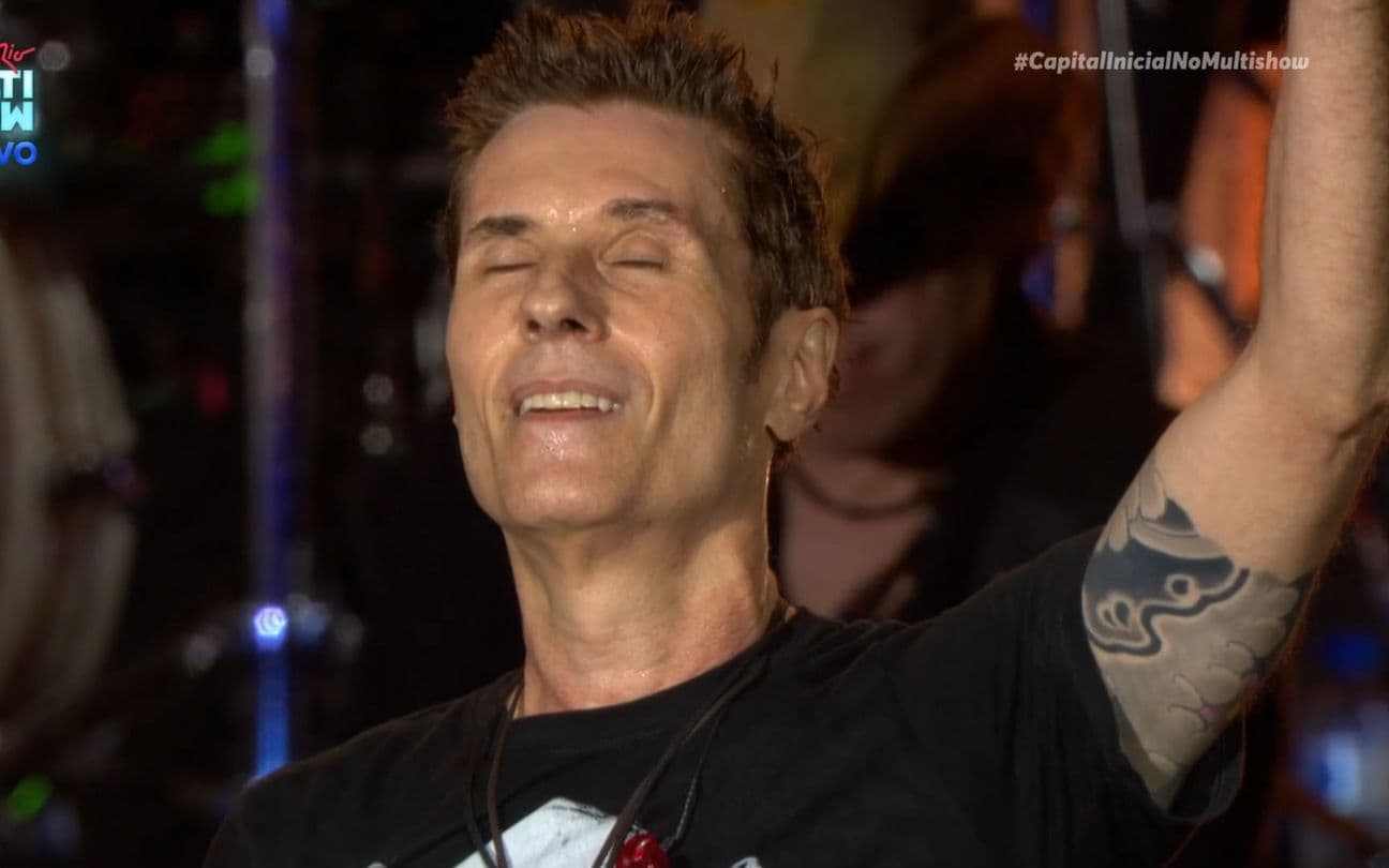 Dinho Ouro Preto no show do Capital Inicial no Rock in Rio