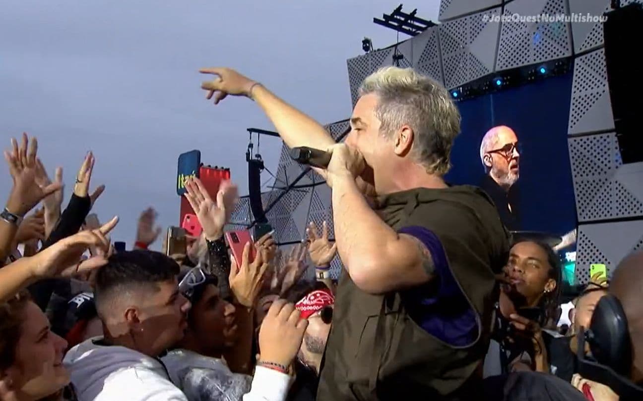 Rogério Flausino em show do Jota Quest no Rock in Rio