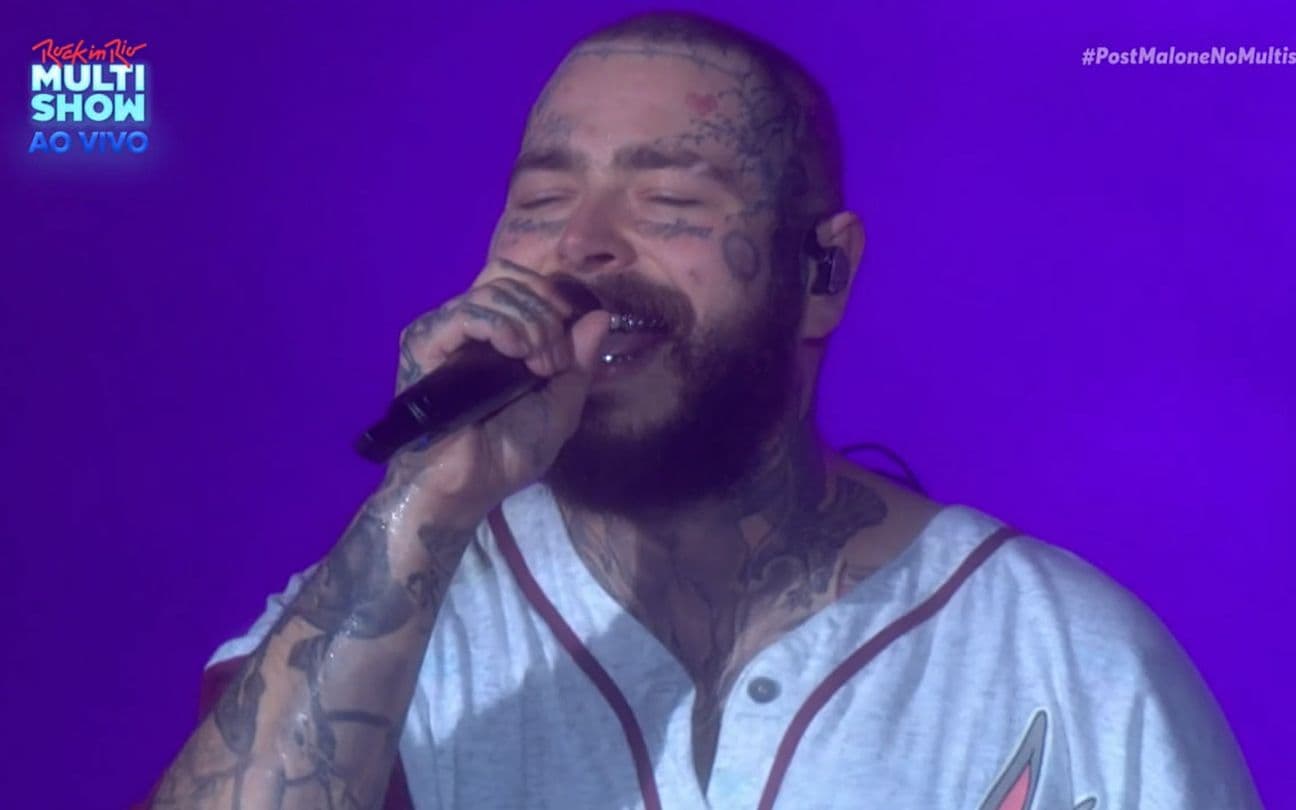 Post Malone durante show no Rock in Rio