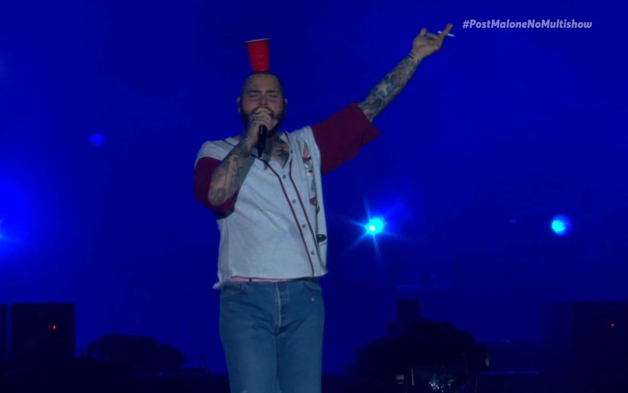 Post Malone durante show no Rock in Rio