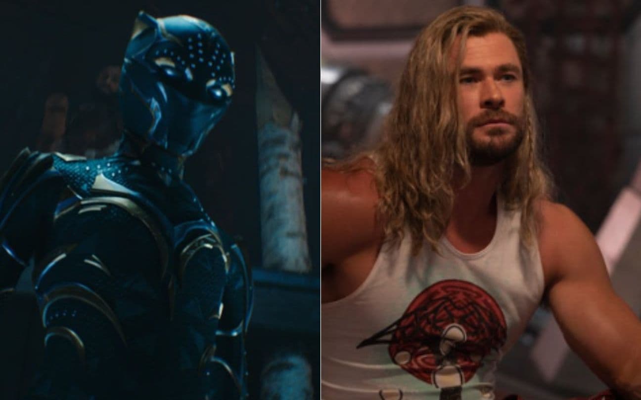 Letitia Wright e Chris Hemsworth