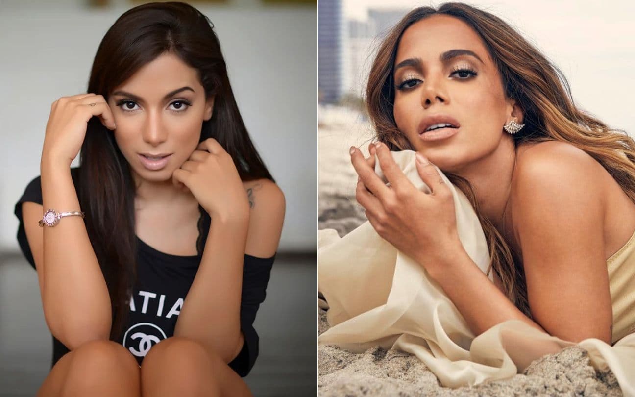 Montagem com antes e depois de Anitta