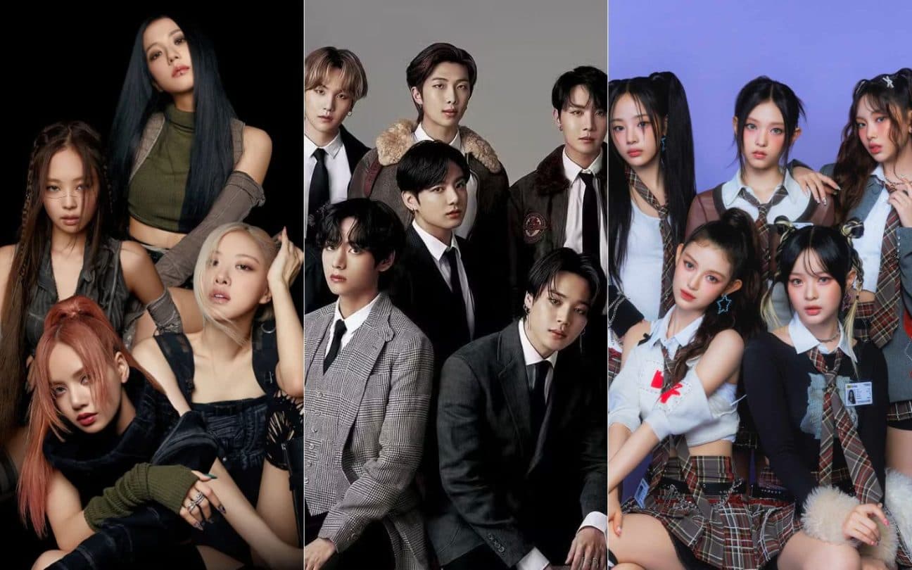 Blackpink, BTS e NewJeans --alguns dos principais grupos de k-pop do TikTok