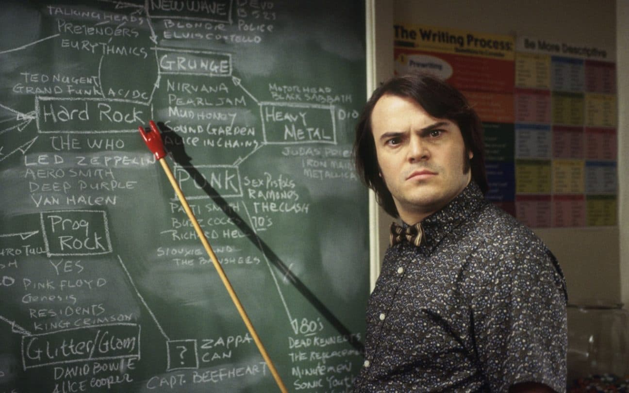 Jack Black em cena de Escola de Rock; filme apresenta um dos maiores mentirosos de Hollywood