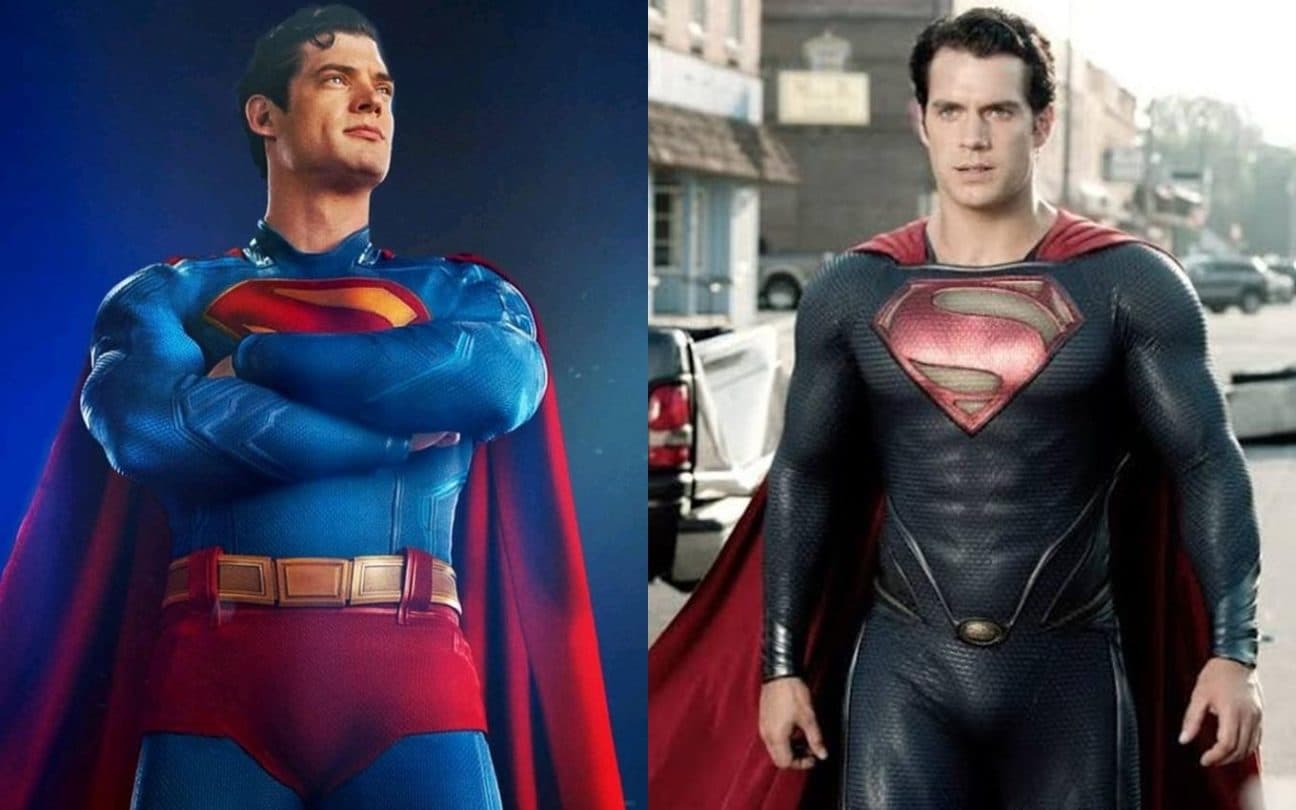 Montagem do novo Superman com o de Henry Cavill