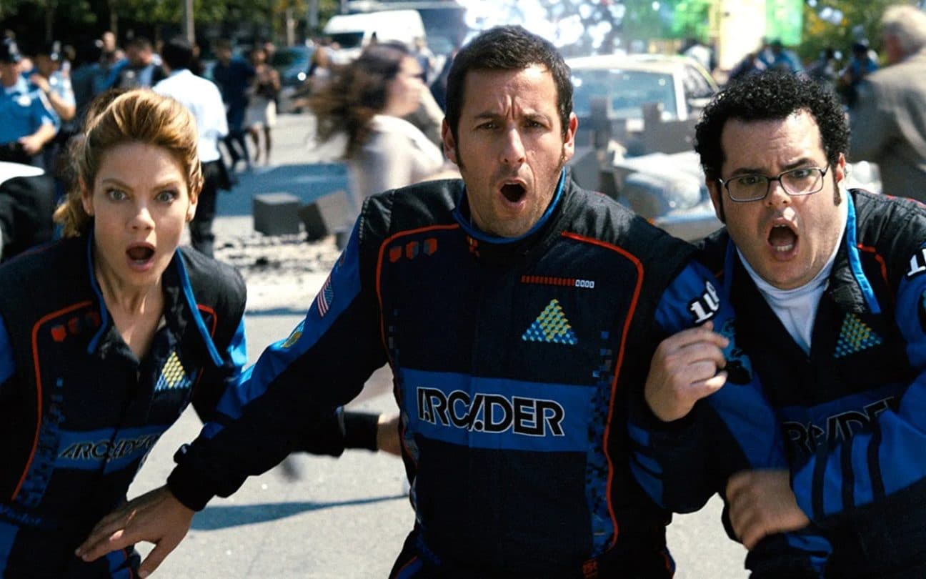 Michelle Monaghan, Adam Sandler e Josh Gad em Pixels