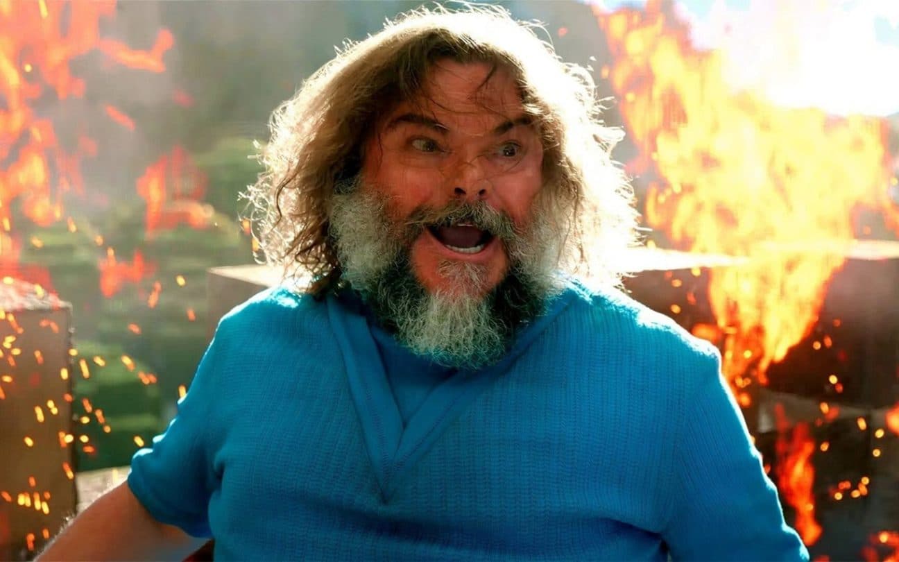 Jack Black em cena de Um Filme Minecraft, sucesso no cinema em 2025