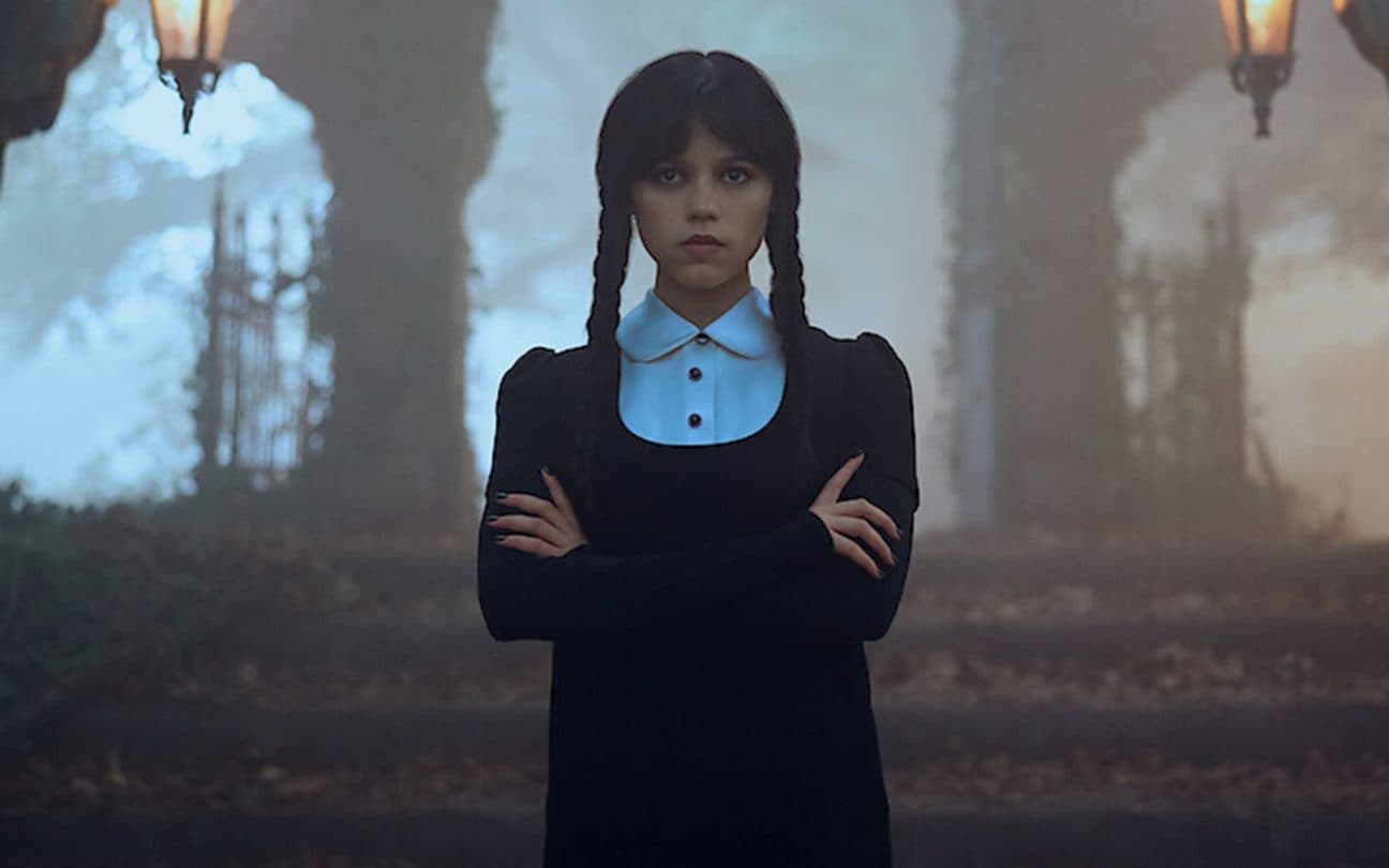 Jenna Ortega em cena de Wandinha, da Netflix