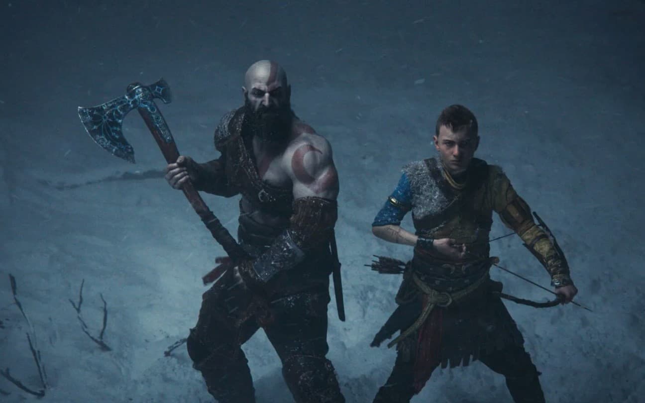 Kratos e Atreus em cena de God of War Ragnarök