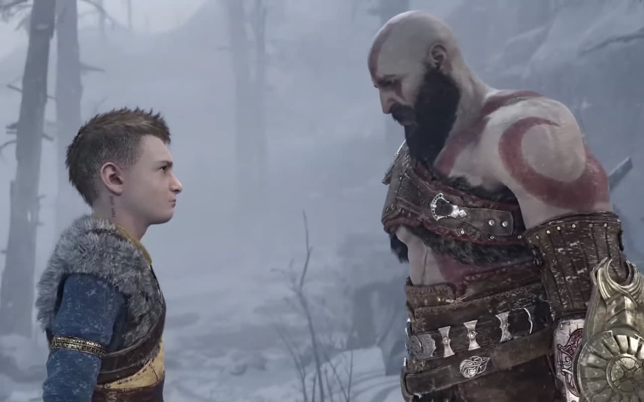 Atreus e Kratos em cena de God of War Ragnarök