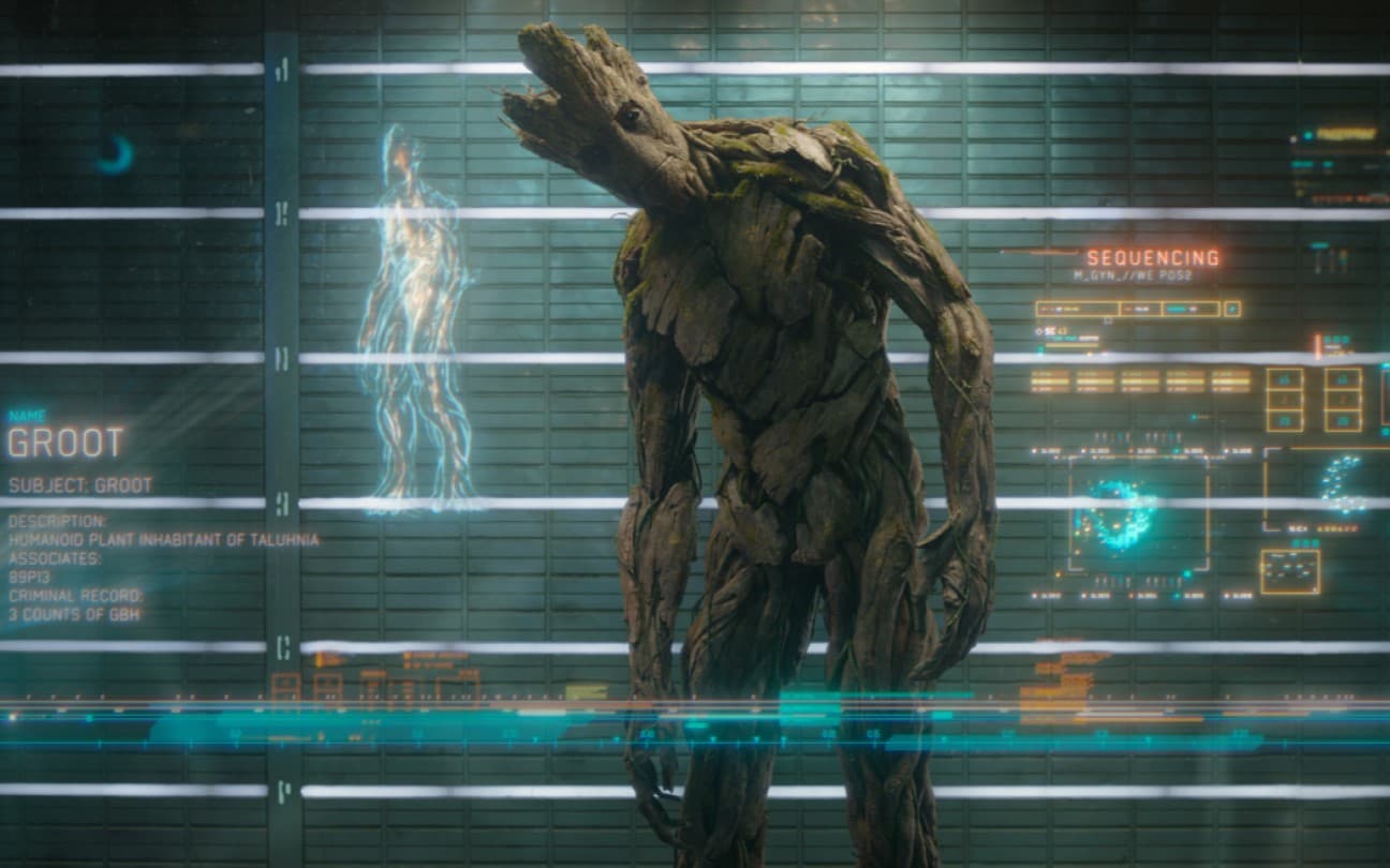 Groot em cena de Guardiões da Galáxia