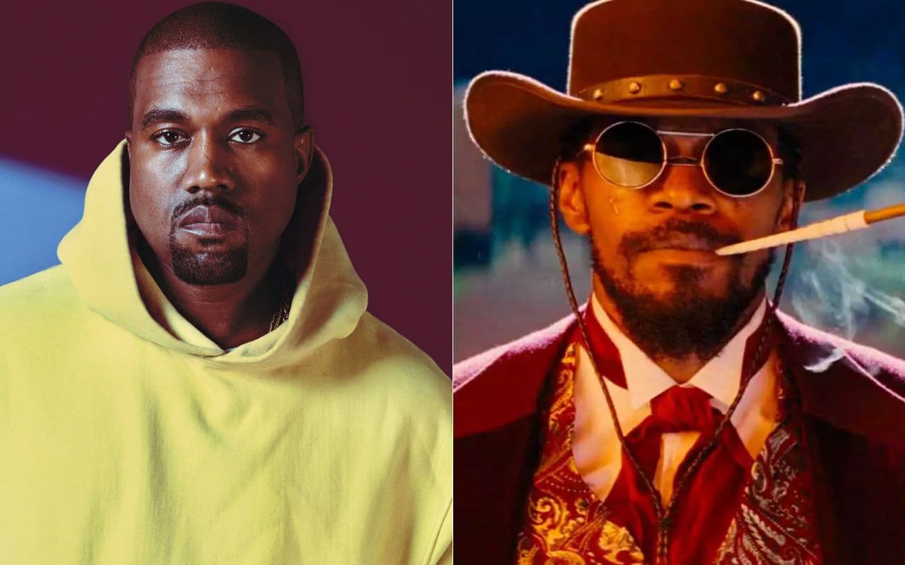 Kanye West e Jamie Foxx em Django Livre