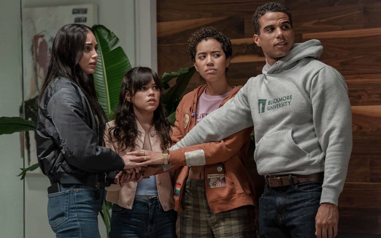 Melissa Barrera, Jenna Ortega, Jasmin Savoy Brown e Mason Gooding