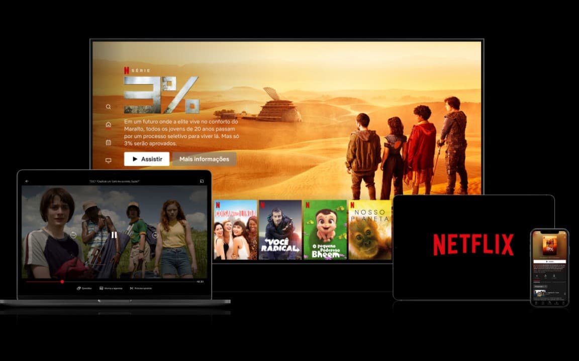 As múltiplas telas do serviço da Netflix