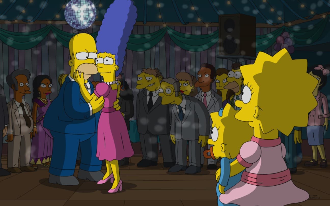 Homer, Marge, Maggie e Lisa em Os Simpsons